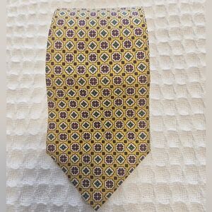 Polo by Ralph Lauren Men's Yellow Geometric Classic 100% Silk Tie One Size